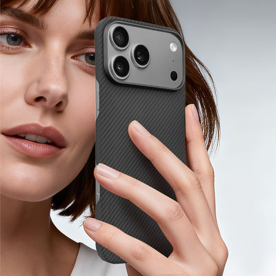 Προσαρμοσμένο κάλυμμα κινητού από ανθρακονήματα αραμιδίου με μεταλλικό πλαίσιο για iPhone 17 Pro Max