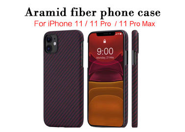 Κόκκινη και μαύρη θήκη για iPhone 12 από Real Aramid Fiber Kevlar για τη σκόνη