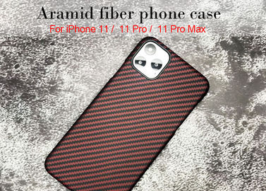 Η κόκκινη μεταλλίνη αντι δακτυλικών αποτυπωμάτων τελειώνει την τηλεφωνική περίπτωση ινών Kevlar Aramid για το iPhone 11
