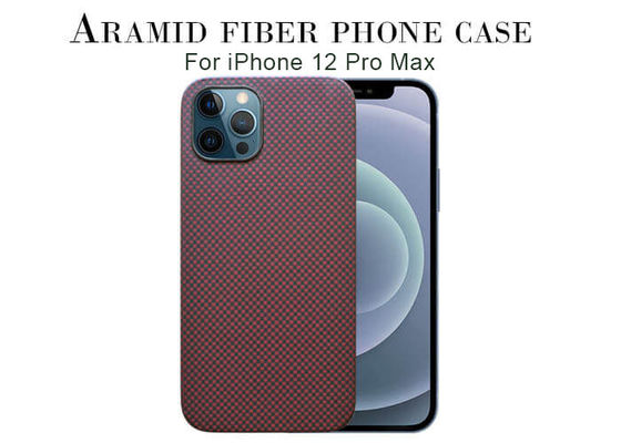 Πλήρες προστατευτικό κόκκινο iPhone 12 σαφούς ύφανσης περίπτωση άνθρακα τηλεφωνικής περίπτωσης Aramid