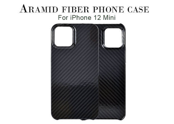 Στιλπνός τελειώστε το iPhone 12 μίνι τηλεφωνική περίπτωση ινών Aramid