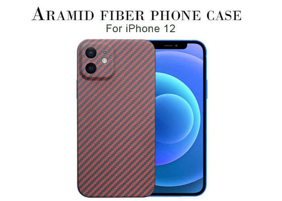 Τηλεφωνική περίπτωση ινών Aramid άνθρακα  κόκκινου χρώματος για το iPhone 12