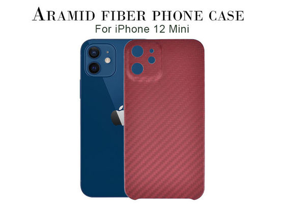 IPhone 12 τηλεφωνικής περίπτωσης ινών άνθρακα μίνι περίπτωση ινών Aramid κόκκινου χρώματος