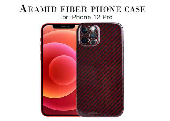 Στιλπνός τελειώστε το κόκκινο iPhone 12 υπέρ περίπτωση ινών Aramid άνθρακα