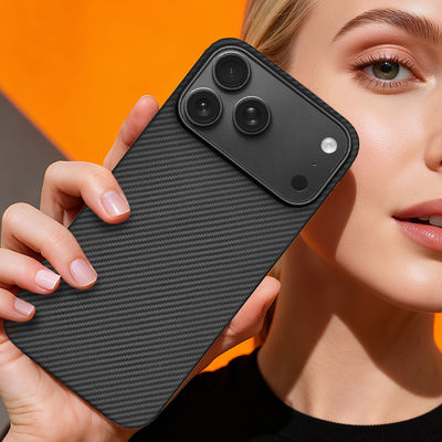 Προσαρμοσμένο κάλυμμα κινητού από ανθρακονήματα αραμιδίου με μεταλλικό πλαίσιο για iPhone 17 Pro Max