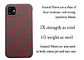 Κόκκινη και μαύρη θήκη για iPhone 12 από Real Aramid Fiber Kevlar για τη σκόνη