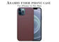 Πλήρες προστατευτικό κόκκινο iPhone 12 σαφούς ύφανσης περίπτωση άνθρακα τηλεφωνικής περίπτωσης Aramid