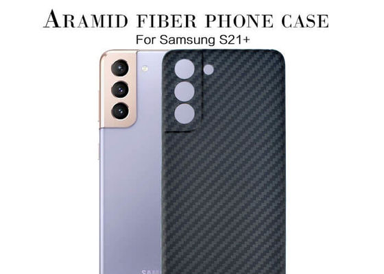 Twill τηλεφωνική περίπτωση Aramid σχεδίου για τη Samsung S21 συν την περίπτωση ινών άνθρακα